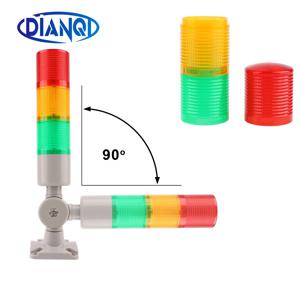 다층 산업용 스택 조명 3 레이어 LED 신호 타워 경보 기계 회전 베이스가 있는 주의 안전 조명