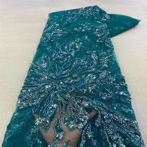아프리카 레이스 패브릭 2025 스팽글 페르시 자수 신랑 나이지리아 신부 웨딩 파티를위한 고품질 프랑스어 얇은 명주 그물 패브릭