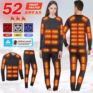 겨울 온수 열 속옷 남자 난방 재킷 Skiwear 온수 재킷 양털 따뜻한 탑 바지 USB 전기 난방 의류