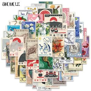 10/30/50PCS 만화 레트로 아트 스탬프 스티커 일본식 DIY 여행 수하물 기타 냉장고 노트북 낙서 스티커 아이 데칼