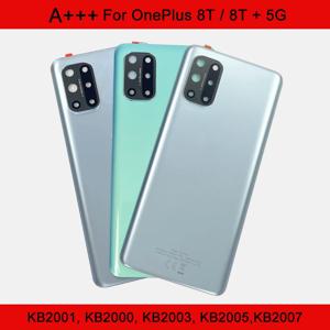OnePlus 8T 배터리 커버용 A+++ 유리 후면 하우징 커버 수리 1+ 8t + 5G 뒷문 케이스 교체