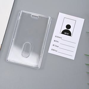 아크릴 투명 은행 신용 카드 홀더 하이 퀄리티 배지 거치대 크리스탈 카드 버스 ID 홀더, 랜야드 없는 플라스틱, 1 개