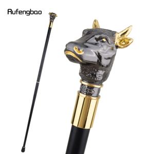 검은 황금 황소 가축 신사 투우 워킹 지팡이 패션 워킹 스틱 신사 Crosier 손잡이 워킹 스틱 93cm