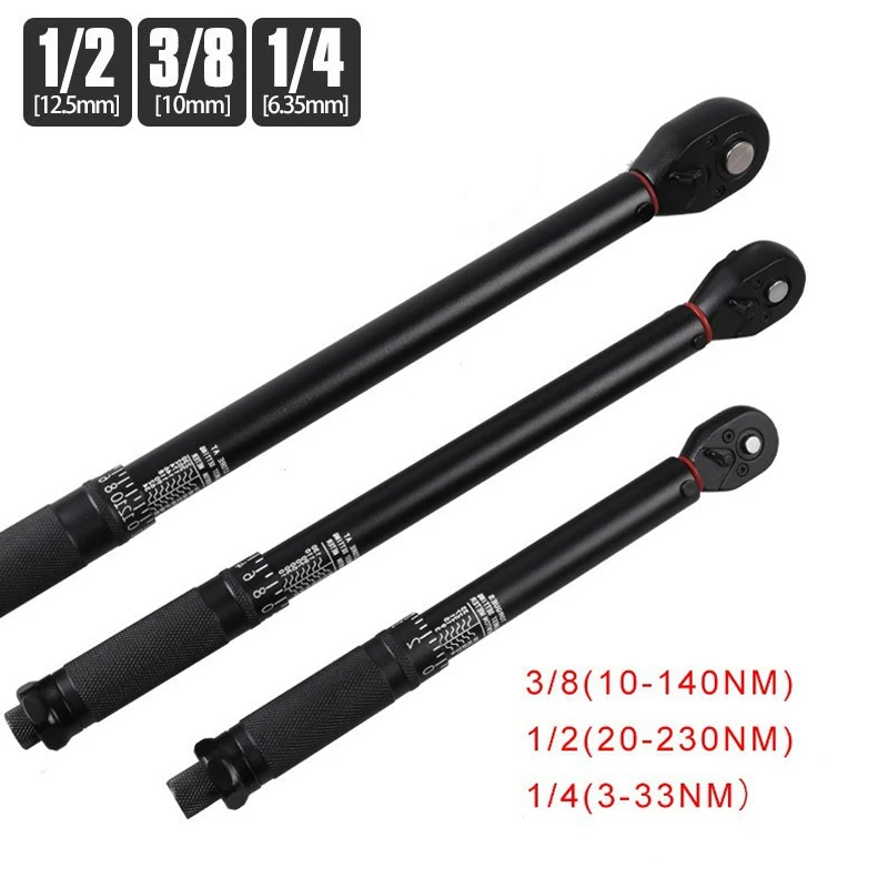 72T 토크 렌치 1/2'' 3/8'' 1/4'' 스퀘어 드라이브 프리셋 자전거 토크 키 양방향 라쳇 자동차 자전거 자동차 수리 공구