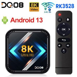 DQ08 RK3528 스마트 TV 박스 안드로이드 13 쿼드 코어 Cortex A53 지원 8K 비디오 4K HDR10+ Wifi BT Google Voice 2G16G 4G 32G 64G