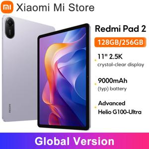 글로벌 버전 샤오미 레드미 패드 2 고급형 헬리오 G100-울트라 11인치 2.5K 크리스탈 클리어 디스플레이 18W 고속 충전 9000mAh 배터리
