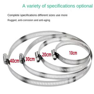 너비 스테인리스 스틸 304 웜 클램프 호스 스트랩, 패스너 포함, 조정 가능한 DIY 파이프 호스 클램프, 덕트 클램프, 10-40cm