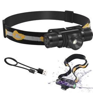 최신 LED 미니 헤드램프 고출력 화이트 레드 헤드라이트 18650 충전식 USB 타입-C 토치 캠핑 사냥 손전등 램프