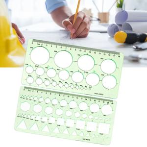 기술 드로잉 눈금자 측정 눈금자 플라스틱 페인팅 드로잉 도구, 학생 기하학 템플릿, 원형 스텐실 드로잉 용품