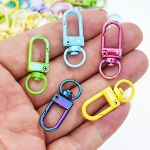 개 가죽 끈 후크에 대 한 5pcs 캔디 컬러 금속 도금 키 링 버클 키 체인 휴대 전화 체인 액세서리 쥬얼리 만들기