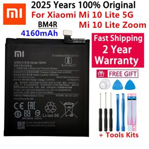 샤오미 미 10 라이트 10 라이트 5G 줌 교체 배터리, 2025 년 100% 오리지널 BM4R 4160mAh 휴대폰 배터리, 빠른 배송