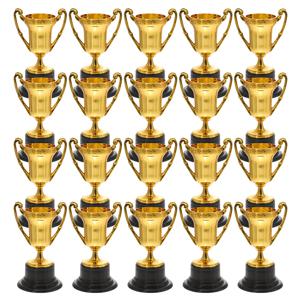 20Pcs 미니 플라스틱 골드 보상 트로피 컵 축구 메달 트로피 어린이 상 수상 보상 소품