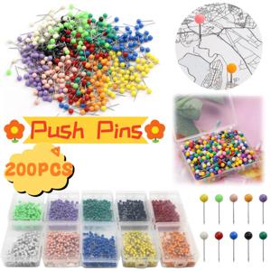컬러 비즈 헤드 마킹 푸시 핀 라운드 볼 헤드 장식 푸시 핀지도 엄지 압정 사진 게시판 코르크 보드 벽 Diy Craft