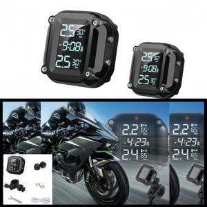 오토바이 무선 TPMS 실시간 경고 방수 LCD 디스플레이 외부 센서 타이어 압력 온도 모니터링 시스템