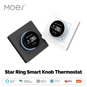 MOES Tuya ZigBee 스마트 노브 온도 조절기 스타 링 시리즈 온도 컨트롤러 Alexa Google을 통한 물 보일러 전기 난방