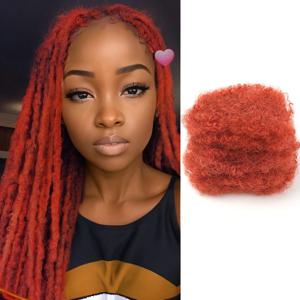 아프로 킨키 벌크 100% 인모 연장, 레게 더티 브레이드, 브라질 천연 크로셰 헤어 레게머리, 350 #30g/pc