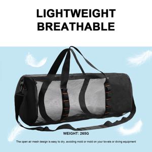 메쉬 다이브 백 스쿠버 서핑 스노클링 장비용 초대형 여행 다이빙 메쉬 더플 백 드라이 백 홀드 마스크 핀 Snorke