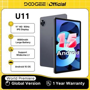 DOOGEE U11 안드로이드 15 태블릿 글로벌 버전, Unisoc T606 옥타코어, 11 인치 울트라 클리어 90Hz 디스플레이, 16GB(4 + 12) 128GB 8580mAh 배터리