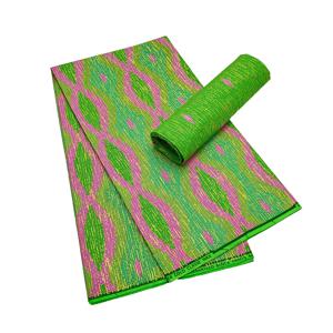 4 + 2 야드 아프리카 왁스 패브릭 100% 코튼 리얼 가나 스타일 앙카라 금박 Kente 왁스 패브릭 소프트 Pagne 여성 드레스 봉제