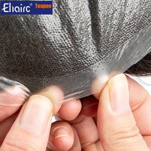 초박형 0.02MM 마이크로스킨 남성용 부분 가발 프리미어 6인치 남성용 가발 남성용 가발 100% 인모 시스템