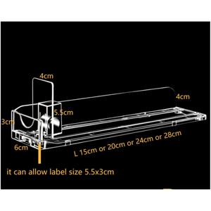 20 개/몫 플라스틱 선반 자동 리필 푸셔 슈퍼마켓 랙 담배 제품 Unibody 단일 측면