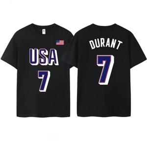 2025 미국 팀 번호 4 카레번호 6번 5번 7번 8 9번 9번 10 남자 농구 저지 어린이 및 성인 반팔 티셔츠