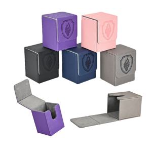 프리미엄 마그네틱 카드 데크 박스 - 110개 이상의 카드를 위한 보안 쇼케이스, 내구성이 뛰어난 인조 가죽, 디스플레이 창, MTG, 포켓몬에 이상적