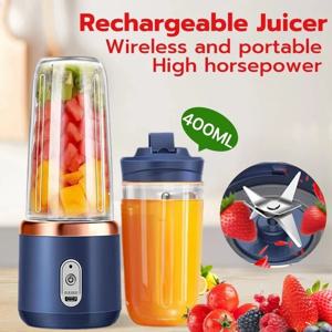 다기능 2 컵 휴대용 과일 Juicer 블렌더 6 블레이드 주스 믹서 미니 아이스 블렌더 USB 충전 무선 주스 추출기