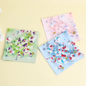 3 팩 결혼식 시즌 신부와 어머니 기념품 순수 코튼 여성 인쇄 손수건 부드럽고 편안한 땀 닦아 스퀘어 스카프 얇은 실크 스카프