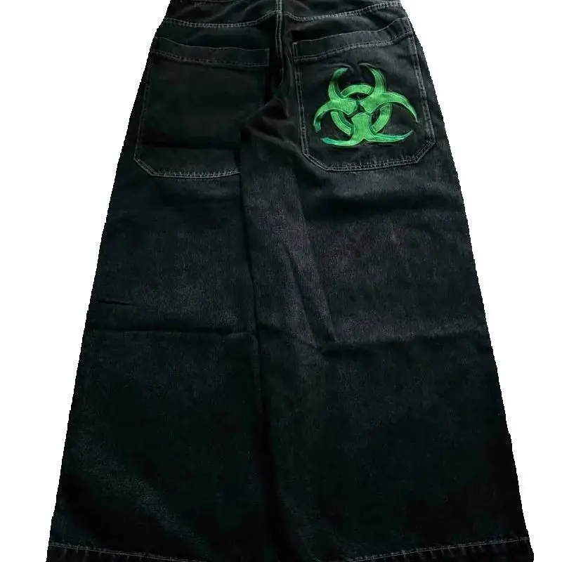 고딕 하라주쿠 레트로 streetwear 바지 빈티지 하이 스트리트 헐렁한 y2k 청바지 여성 힙합 펑크 하이 웨이스트 와이드 레그 바지 남성