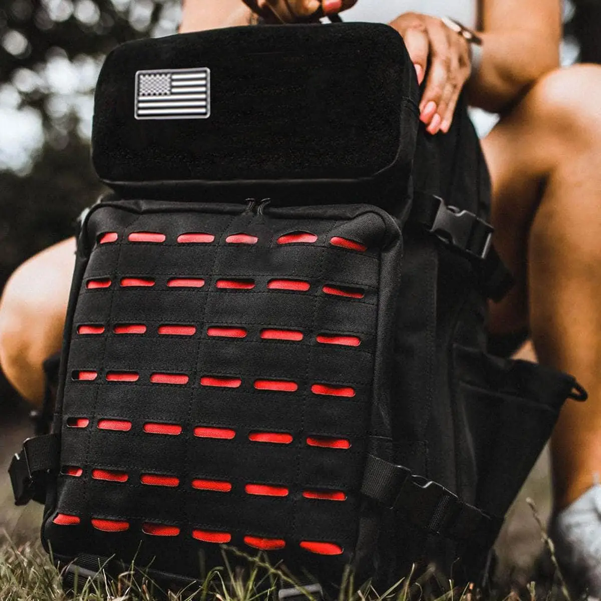 25L/50L 방수 2 병 홀더 배낭 체육관 야외 여행 하이킹 낚시 트레킹 배낭 13 인치 노트북 가방