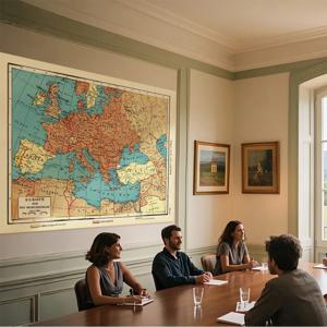 빈티지 유럽지도 1941 버전 세부 정보 부직포 캔버스 패브릭 그림 벽 포스터 홈 장식 학교 거실 용품