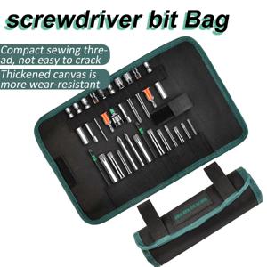다기능 도구 롤업 가방 드릴 비트 스크루 드라이버 비트 전기 도구 남자 보관 가방에 대한 내성 캔버스 수리 가방을 착용