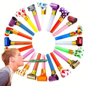 10-100pcs 24cm 생일 축하를위한 다채로운 파티 블로우 아웃 휘파람 모임 바 이벤트 응원 소품 크리 에이 티브 선물 JXB