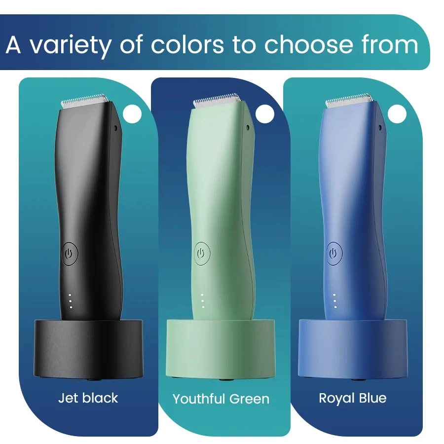 [IPX6] 남성용 사타구니/바디 트리머 (스킨세이프 기능 포함) - 포일 블레이드 & 정밀, 민감한 피부용 충전식 볼 쉐이버