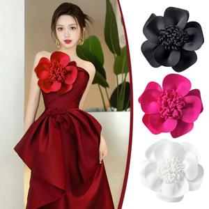 3D 다층 꽃잎과 새싹 의류 아플리케 유럽 스타일 패브릭 꽃 드레스 수영복 패션 의류 장식 패치