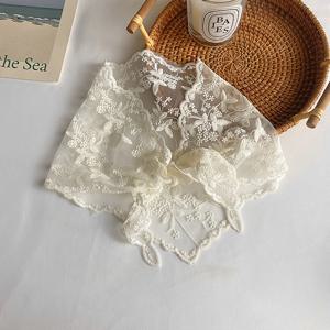 레이스 삼각 스카프 다용도 여름 얇은 스타일 한국 트렌디 멀티 유즈 실크 리본 헤어밴드 우아한 패셔너블 넥 워머