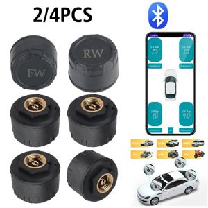 블루투스 APP 자동차 오토바이 타이어 압력 모니터링 시스템, 자동차 TPMS, 전화 디스플레이, 외부 경보, 타이어 압력 센서, 2 개, 4 개