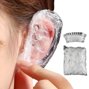 방수 커버 100개 일회용 귀덮개로 물 유입 및 귀 피어싱, 샴푸, 염색으로 귀 컵을 보호합니다.