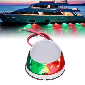 보트 네비게이션 라이트 빨간색 녹색 조명 8W LED 12V 스테인레스 스틸 쉘 드롭 모양 항해 램프 보트 러닝 라이트