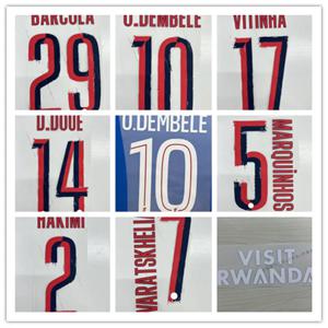 25 26 O.DEMBELE 축구 챔피언 배지 PSGSD.DOUE 이름 및 번호 VITINHA HAKIMI BARCOLA 축구 패치