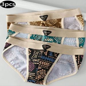 3pcs 남자 면화 복서 팬티 탄성 허리띠와 편안한 통기성 속옷 남자 복고풍 속옷