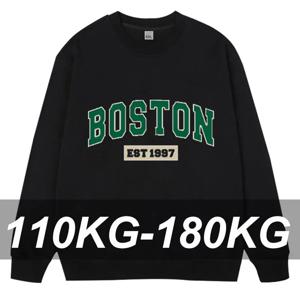 플러스 사이즈 풀오버 남성용 스웨터 110-185kg 오버 사이즈 라운드 넥 긴 소매 티셔츠 루즈 탑 빅 사이즈 남성 의류 1XL-7XL