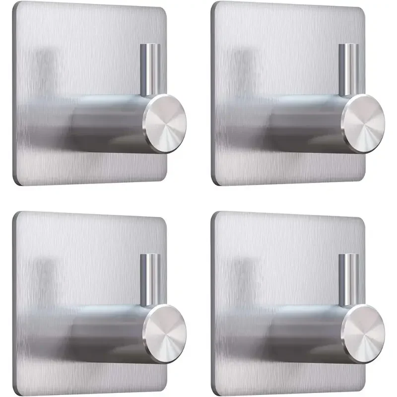 4pcs 자기 접착 수건 걸이 홈 코트 가운 욕실 조직 액세서리에 대 한 304 스테인레스 스틸 스틱 온 벽 후크