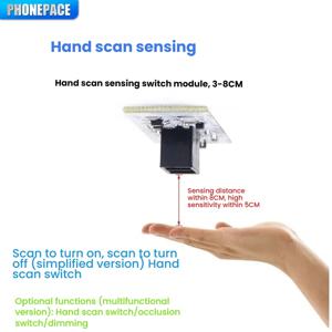 핸드 웨이브 센서 스위치 제어 모듈 캐비닛 용 LED 조명 옷장 신발 랙 5V-12V-24V 호환 실내 사용
