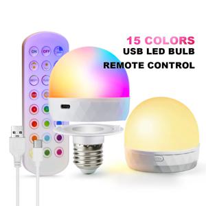 충전식 LED 전구 E27 USB 5V 마그네틱 RC 디밍 캠핑 장비 파티용 가정용 LED 램프 룸 앰플