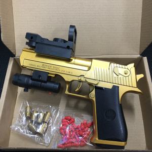 연속 발사 권총 사막 독수리 기계 빈 교수형 소프트 총알 장난감 총 쉘 배출 소년을위한 감압 장난감 선물