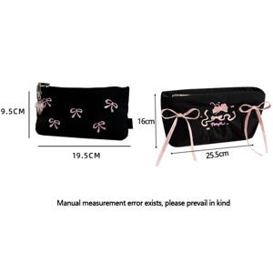 1pc 보우 연필 케이스 대용량 연필 주최자 메이크업 가방 편지지 보관 상자 학교 용품 여러 색상