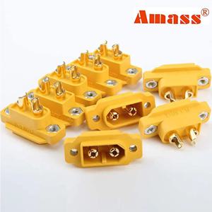 10PCS AMASS XT60E-M 장착 가능 XT60 수 플러그 커넥터 4.23g 레이싱 모델 용 Multicopter 고정 보드 DIY 예비 부품
