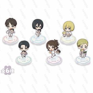 어택온타이탄 화이트 아웃핏 Q버전 아기 인형 아크릴 스탠드 미니 아르민 스테이트 행게 인형 에르윈 플레이트 토이